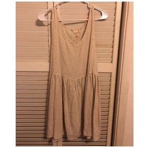 Urban Outfitters Tan/White Gingham Babydoll Dress